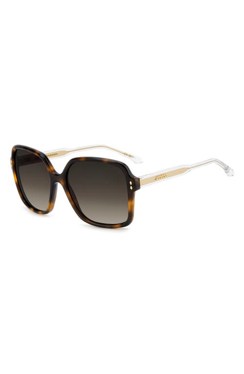 Isabel Marant 58mm Gradient Square Sunglasses In Havana/brown Sf