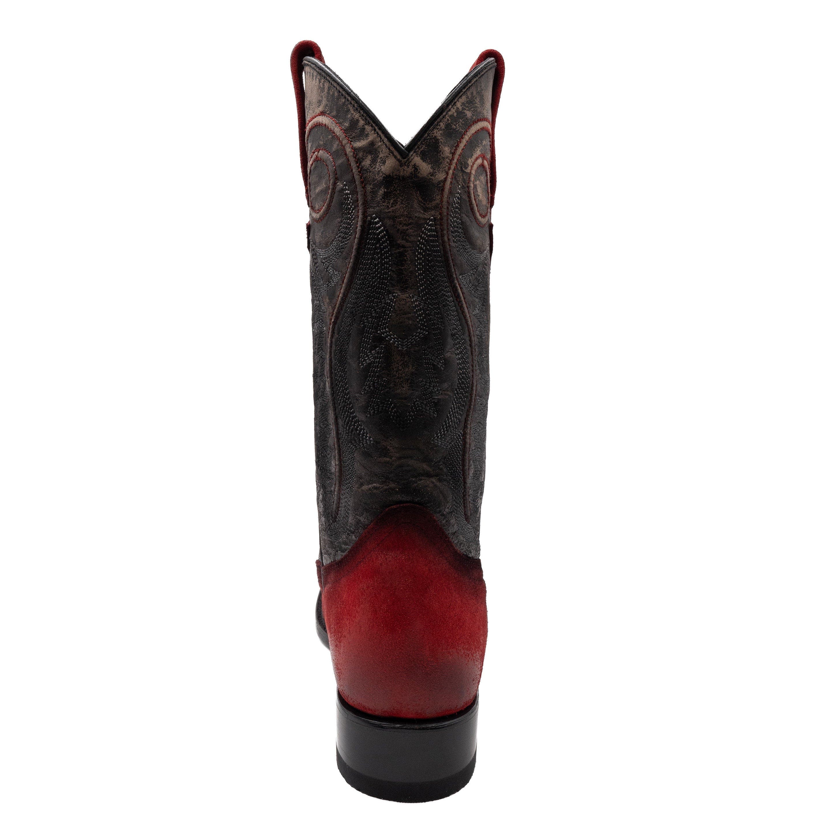Men's Suede Roughrider Western Boot, Alternate, color, Red