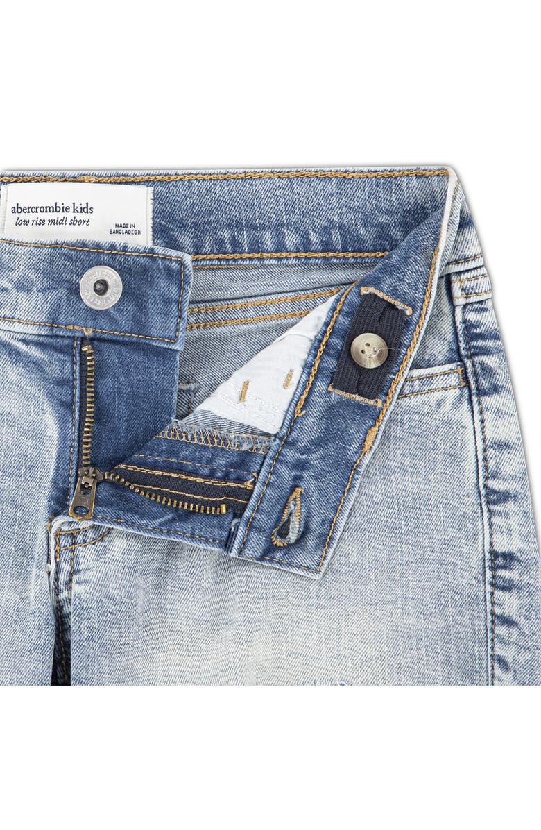 abercrombie kids Kids' Destroyed Cutoff Denim Shorts, Alternate, color, Lagoon Destroy