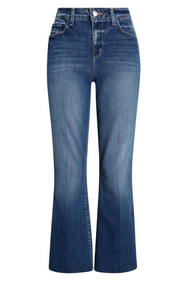 Kendra Raw Hem Crop Flare Jeans, Alternate, color, CAMBRIDGE