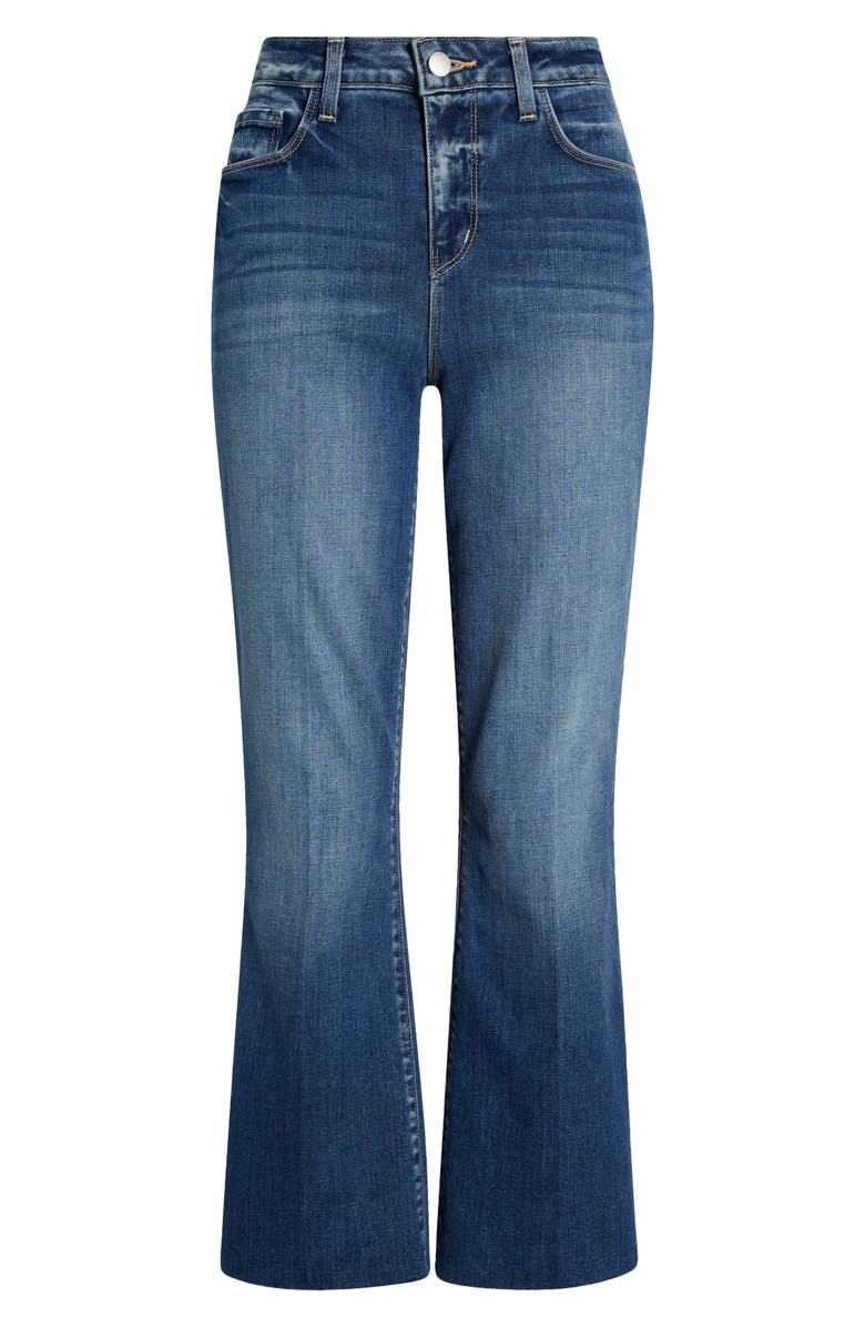 L'AGENCE Kendra Raw Hem Crop Flare Jeans, Alternate, color, Cambridge