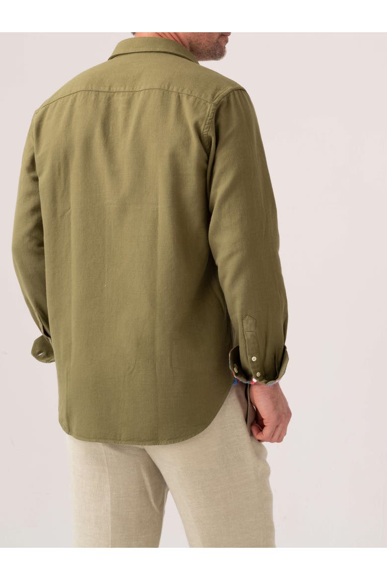 Brushed Cotton Long Sleeve Shirt, Alternate, color, Olive