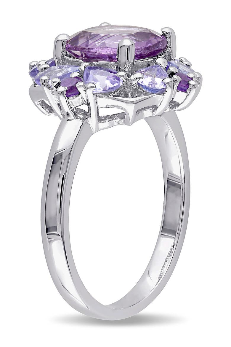Sterling Silver Amethyst Tanzanite Cocktail Ring, Alternate, color, PURPLE