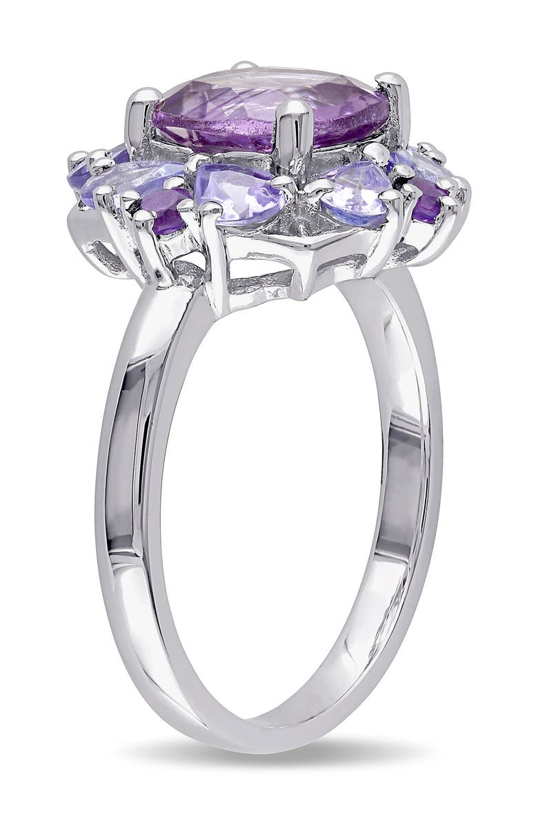 DELMAR Sterling Silver Amethyst Tanzanite Cocktail Ring, Alternate, color, Purple