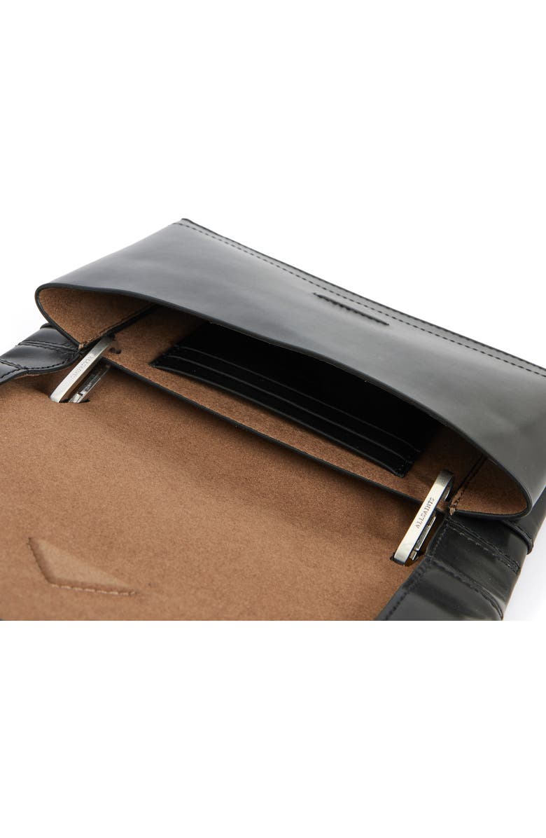 AllSaints Yua Leather Clutch, Alternate, color,