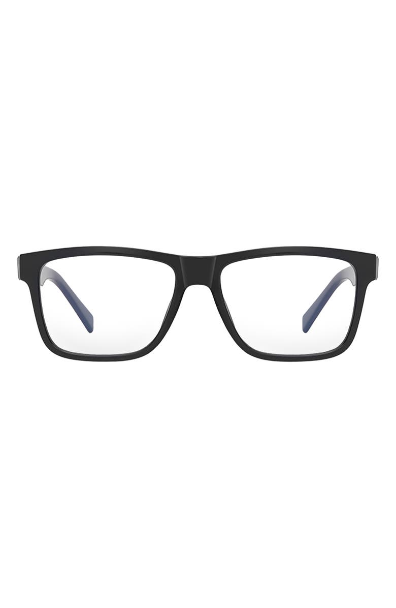 Fifth & Ninth Parker 57mm Square Blue Light Blocking Glasses, Main, color, Black