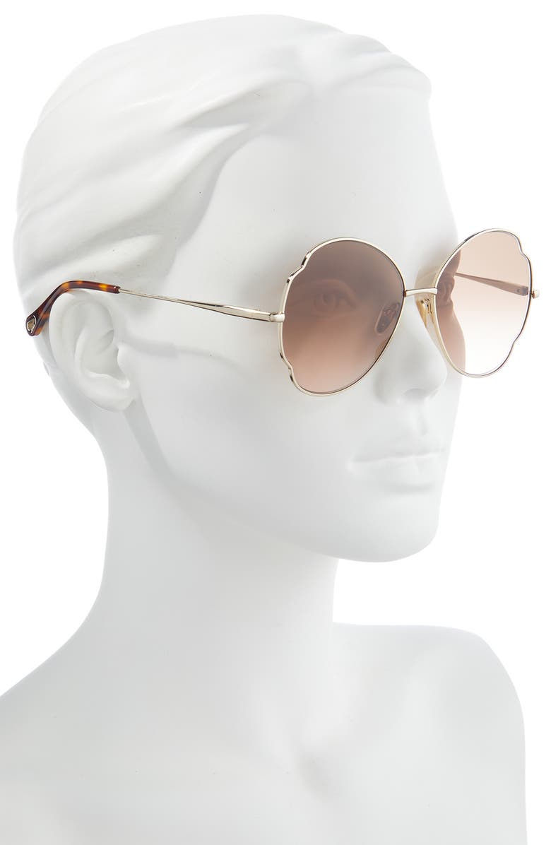 Chloé 60mm Gradient Butterfly Sunglasses, Alternate, color, 
