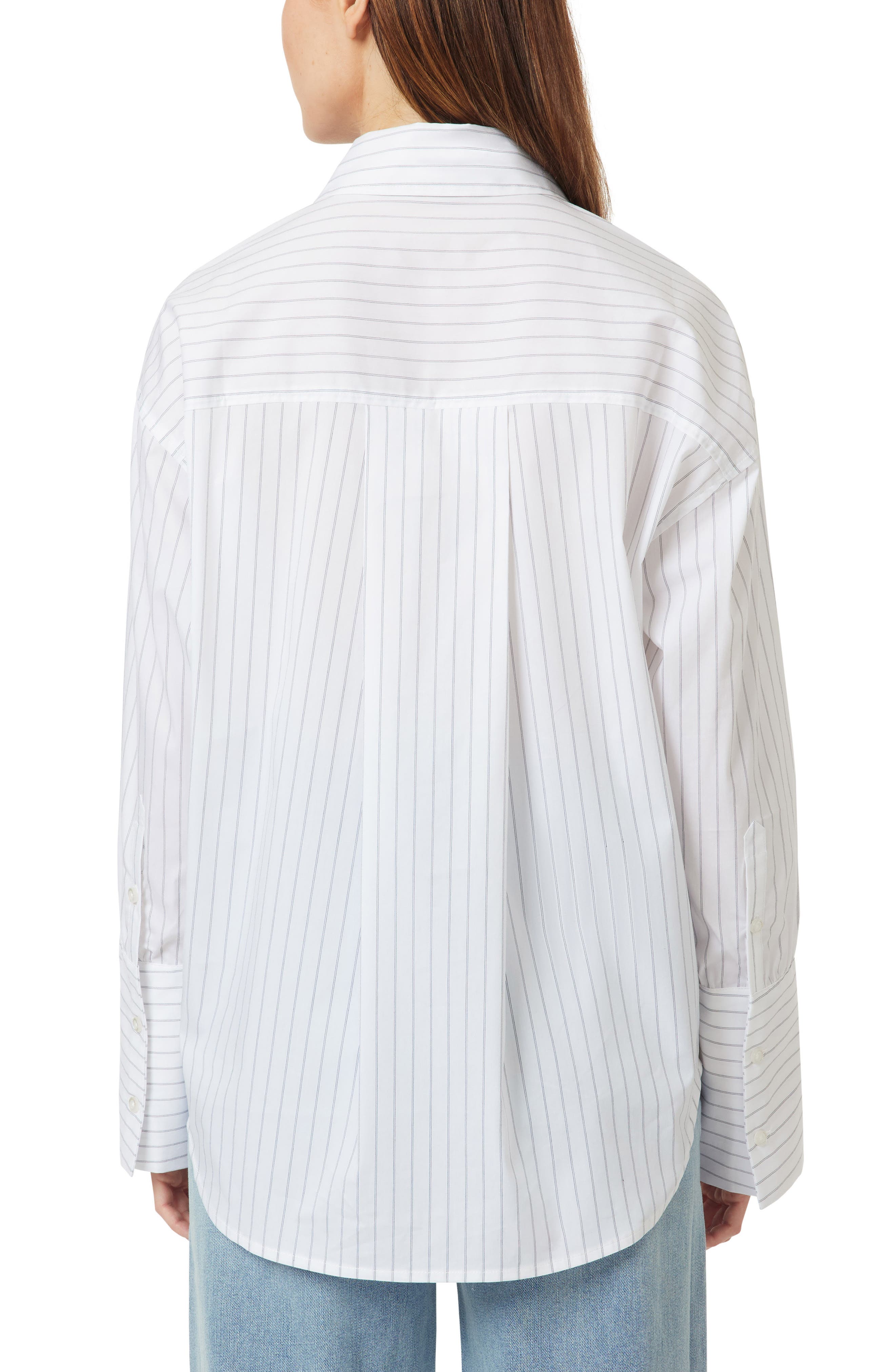 Oversize Stripe Poplin Button-Up Shirt - image 2