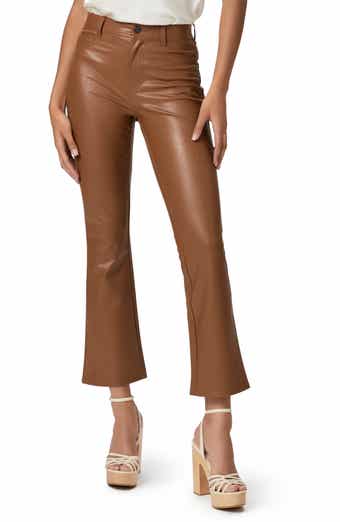 PAIGE Claudine Faux Leather Flare Leg Ankle Pants