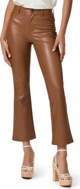 PAIGE Claudine Faux Leather Flare Leg Ankle Pants