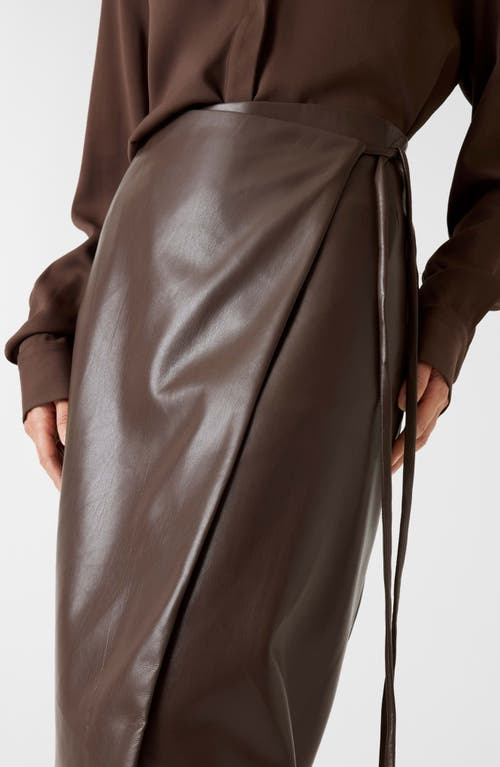 Marciano Gladys Faux Leather Wrap Skirt In Brown