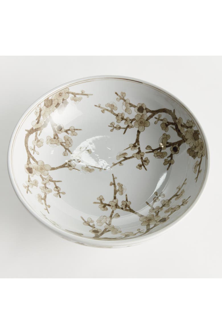 Province Empress Decorative Footed Bowl - Brown & White, Alternate, color, White