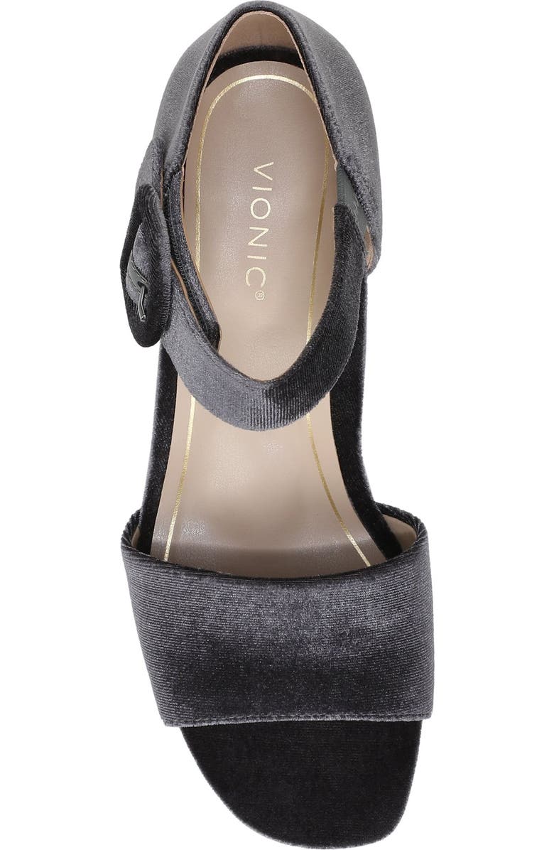 Vionic Chardonnay Block Heel Sandal, Alternate, color, Slate Grey