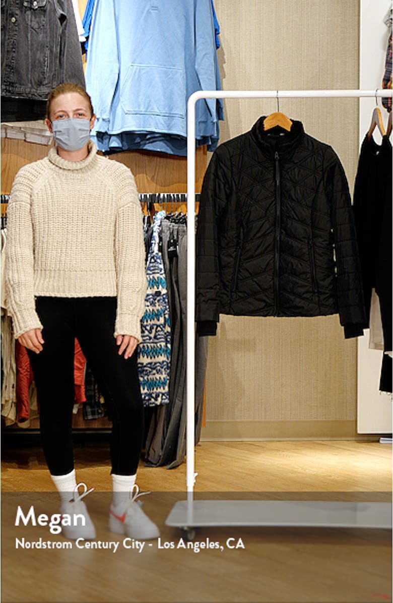 Quilted Short Puffer Jacket with Faux Fur Trim, sales video thumbnail