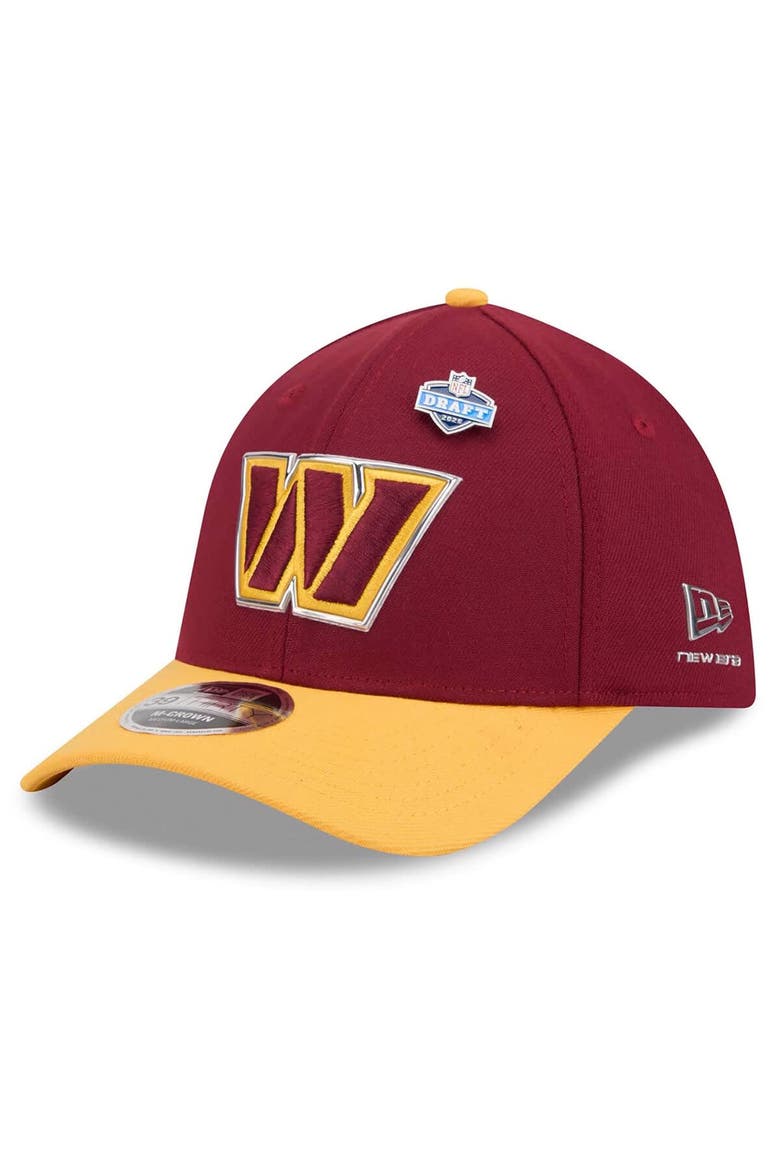 Men's New Era  Burgundy/Gold Washington Commanders 2026 NFL Draft 39THIRTY M-Crown Flex Hat, Main, color, Burgundy