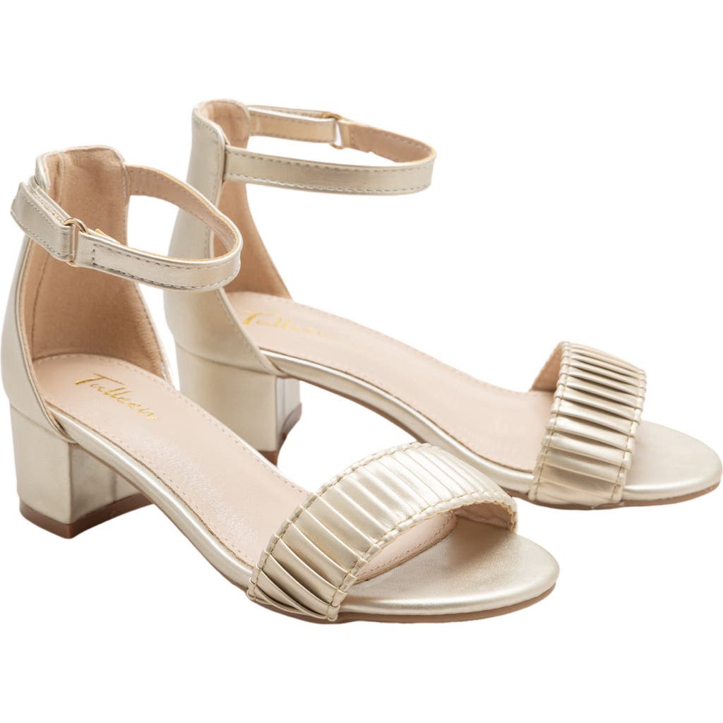 Tulleen Pleated Block-heels Sandals In Gold