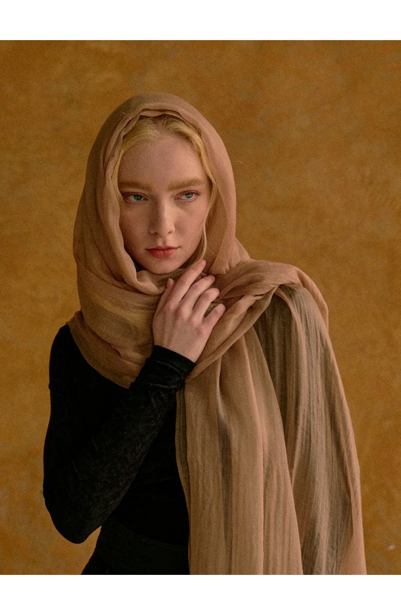 Lost Pattern "Featherlight" Oversized Cashmere Scarf, Alternate, color, Light Tan