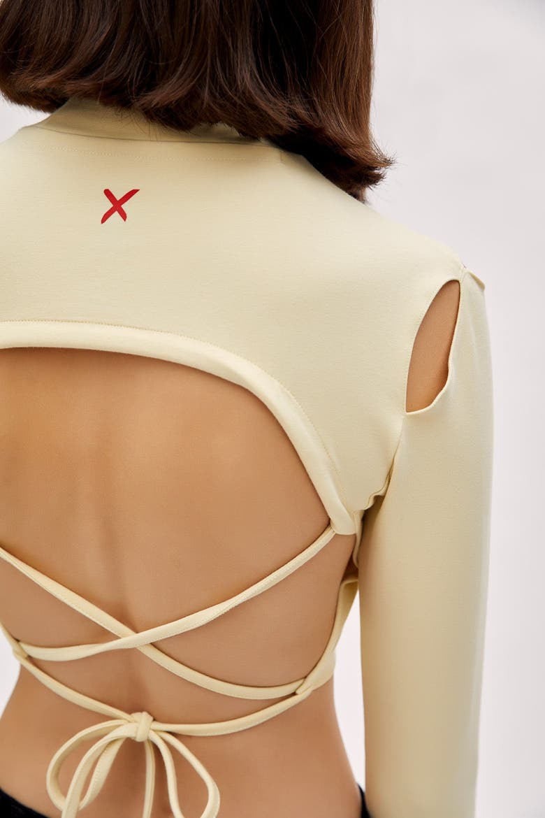 Cotton Long Sleeve Crop Top, Alternate, color, Chino Green