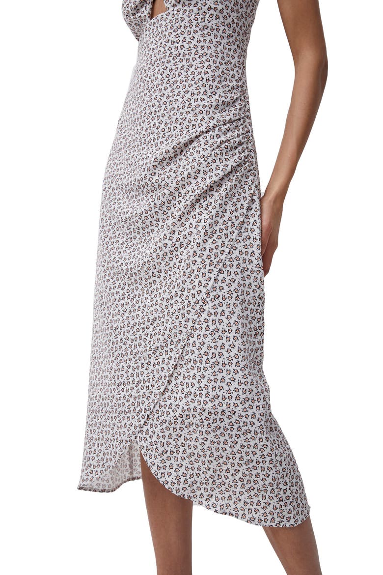 Aura Ditsy Tie Front Sleeveless Crepe Dress, Alternate, color, SUMMER WHITE MULTI