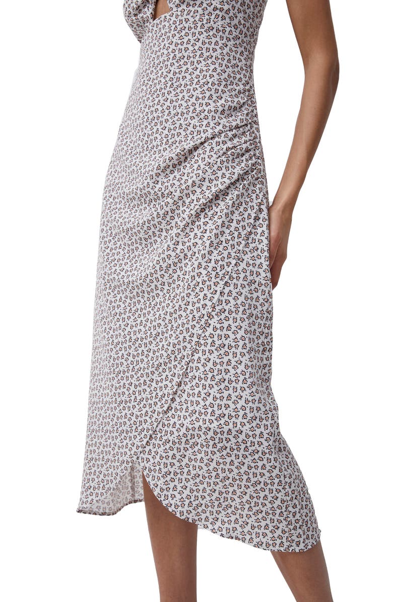 French Connection Aura Ditsy Tie Front Sleeveless Crepe Dress, Alternate, color,