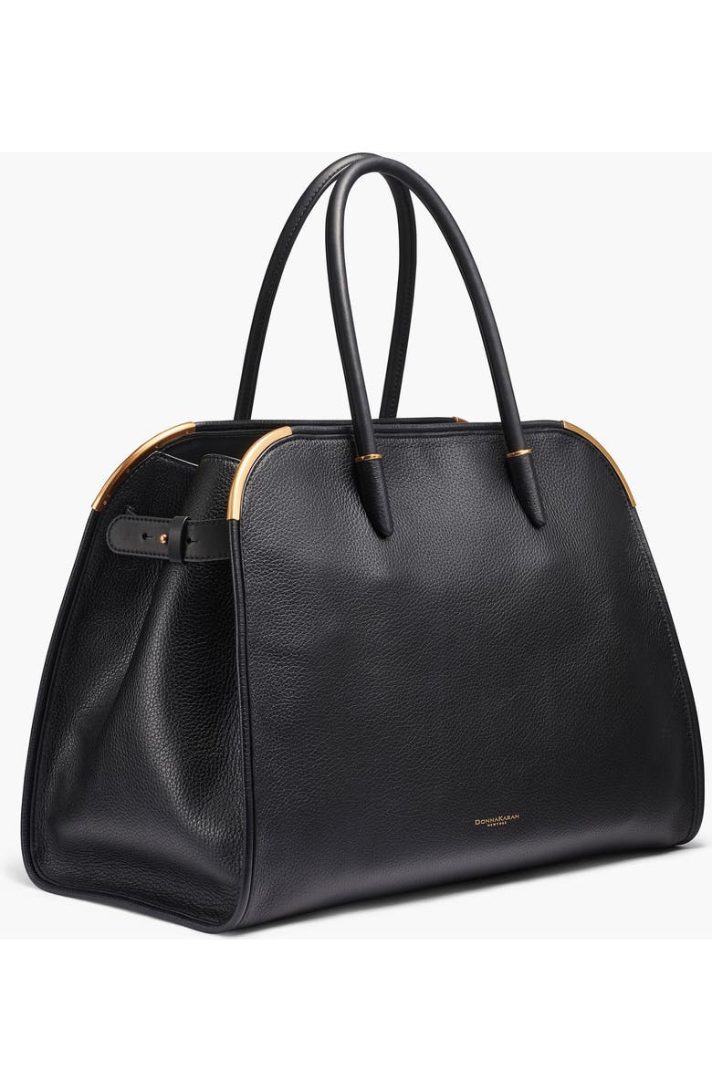 Donna Karan New York Satin Oversized Tote, Alternate, color, Black/Gold
