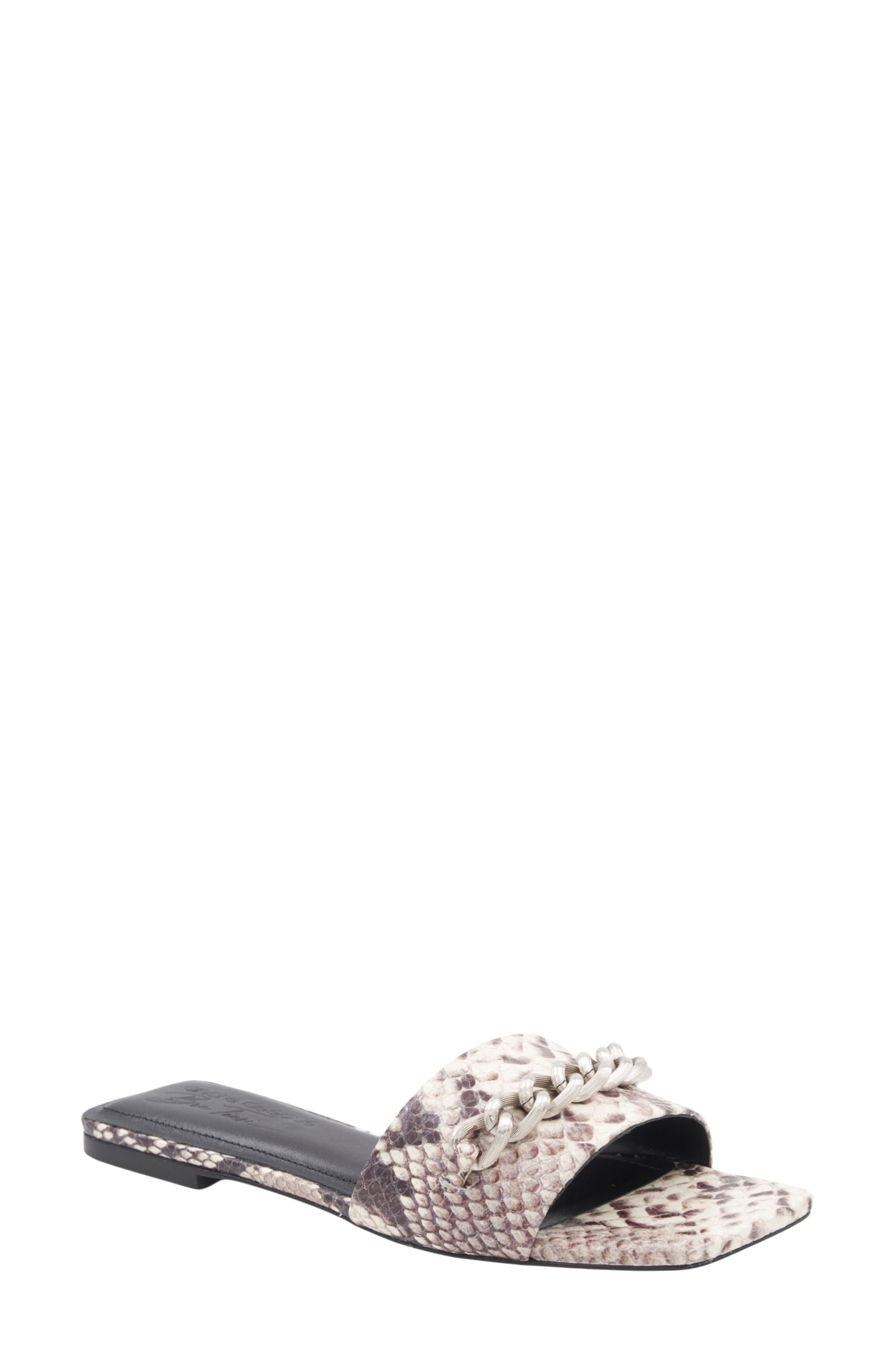 Alia Chain Slide Sandal, Main, color, PYTHON LEATHER
