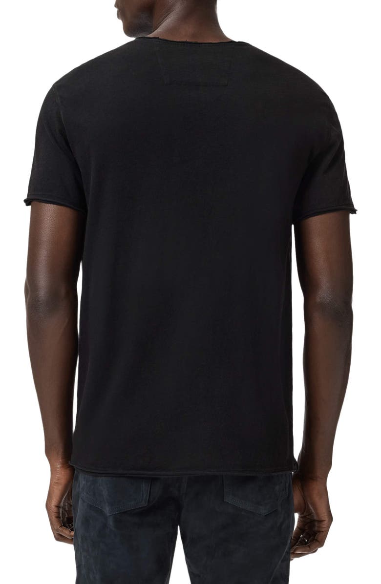 John Varvatos Sculpture Raw Edge Cotton Graphic T-Shirt, Alternate, color, Black
