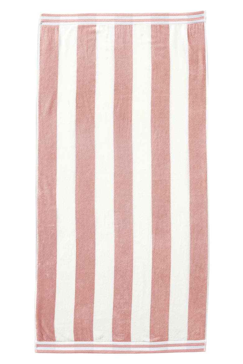Oversize Stripe Beach Towel, Main, color, DUSTY ROSE / WHITE