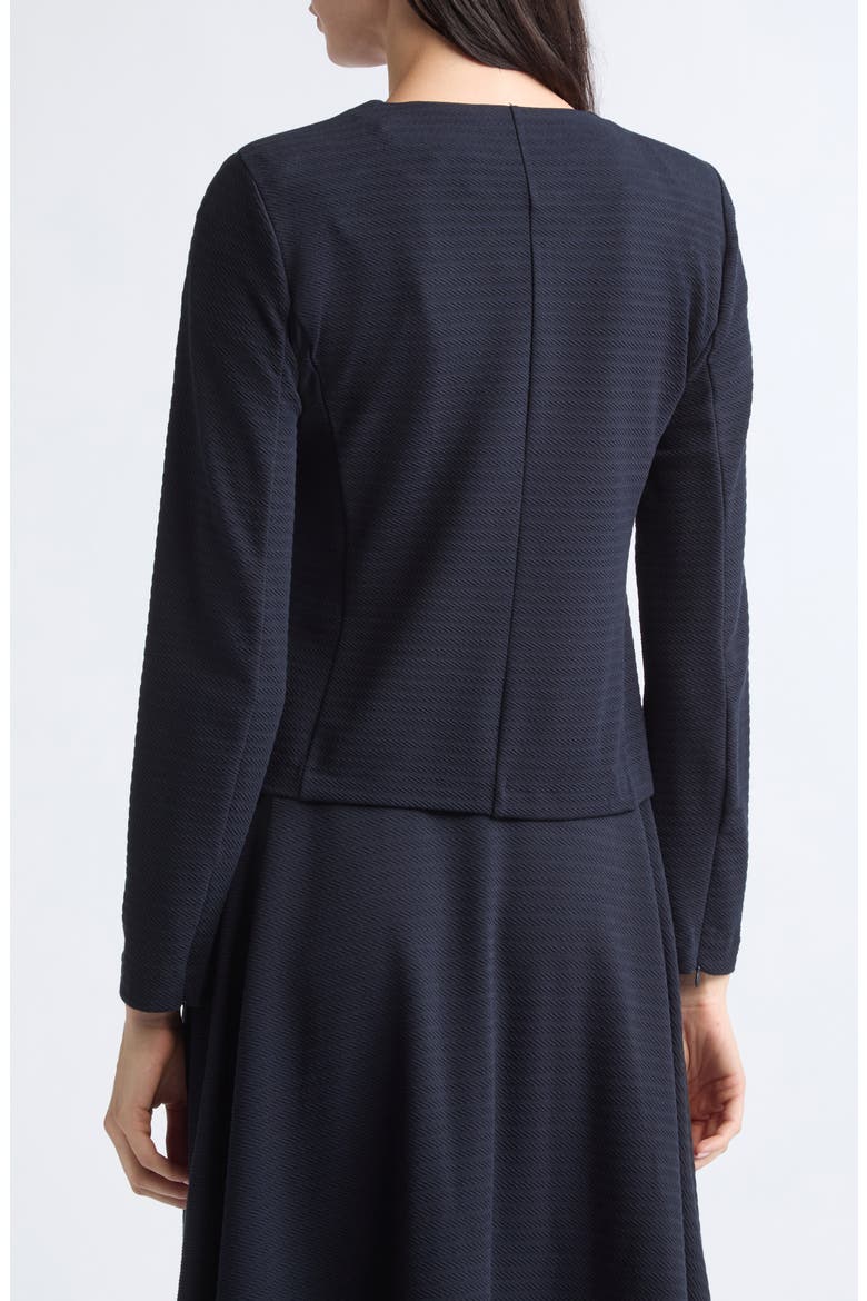 Zip Front Collarless Jacket, Alternate, color, NAVY