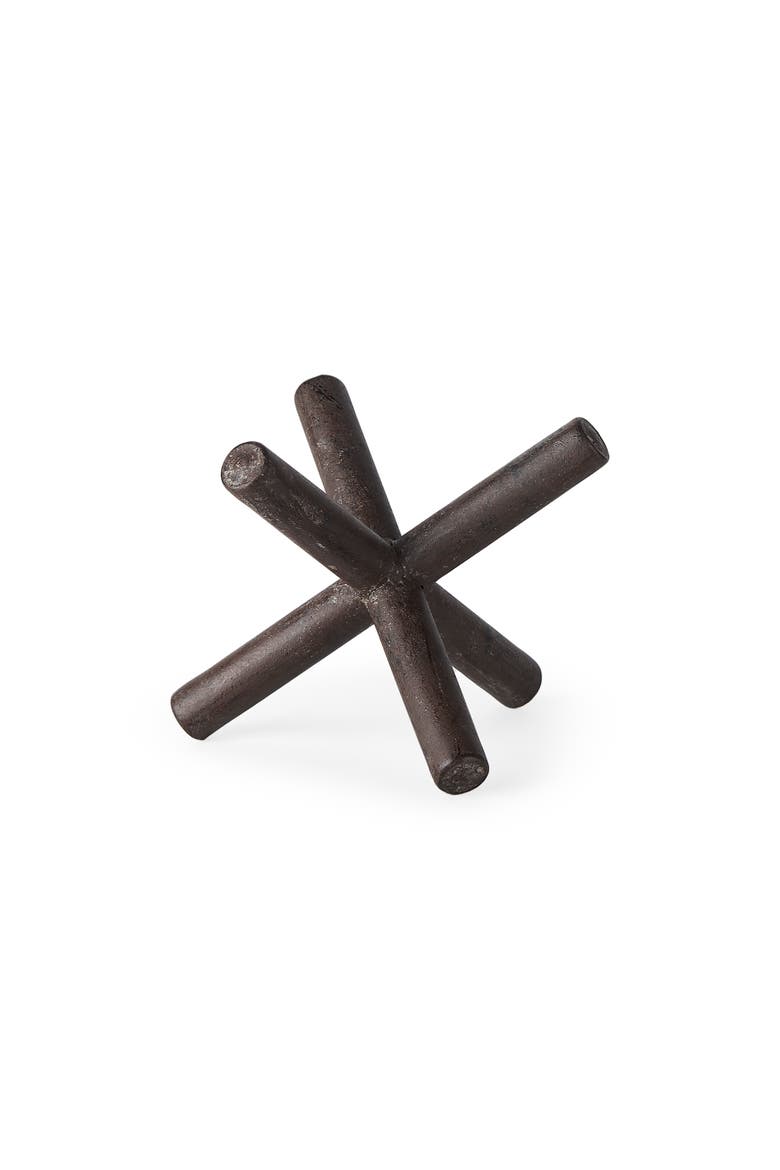Astericks Metal Decor Object, Alternate, color, Brown
