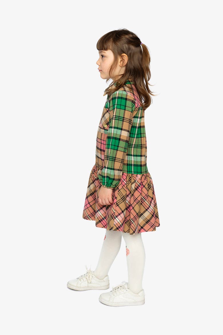 Plaid Button Front Chest Pocket Shirt Dress, Alternate, color, Plaid Pink and Green