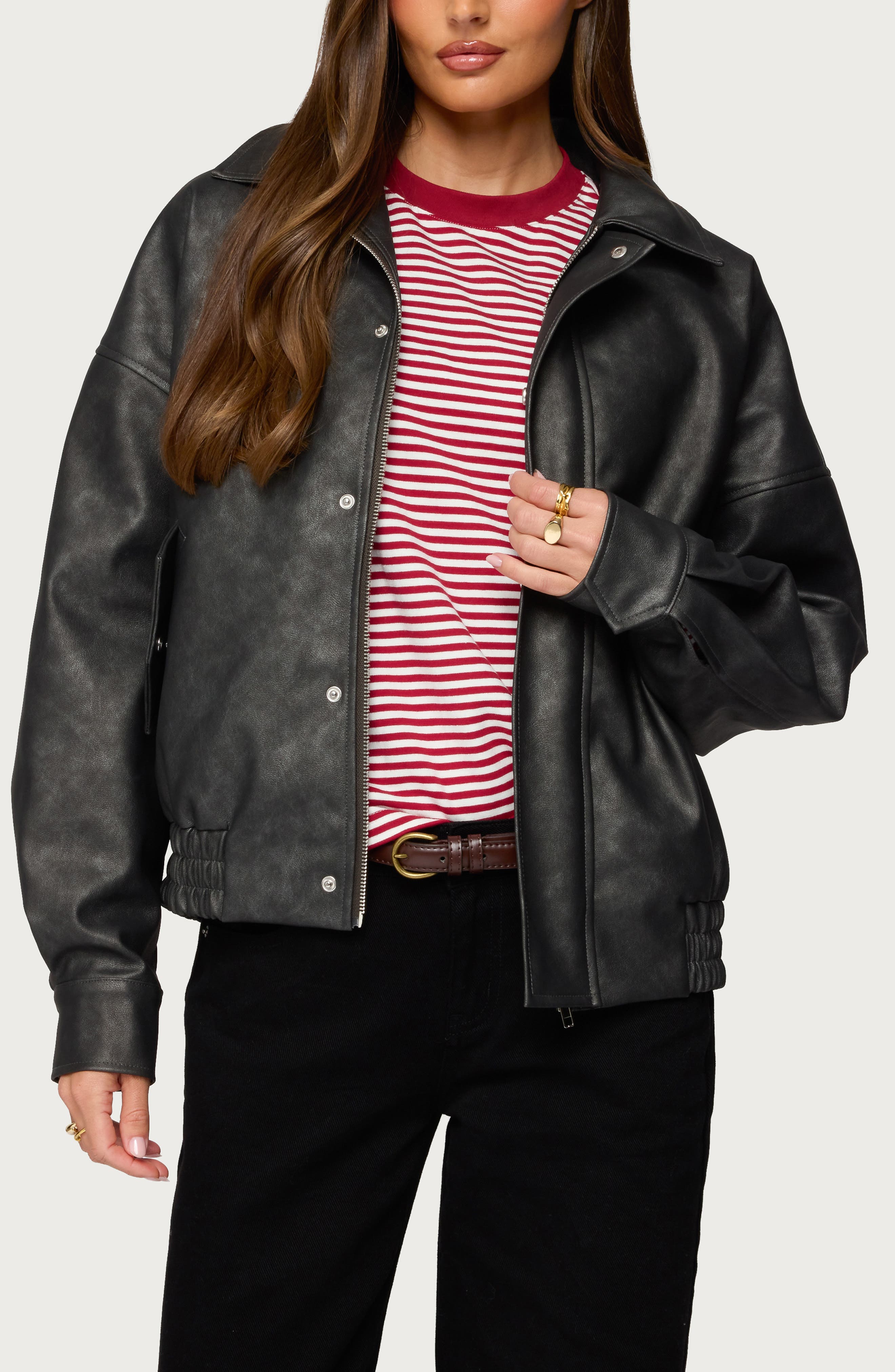Mori Oversize Faux Leather Jacket