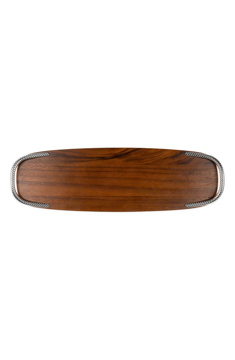 Nambé Wood Cheeseboard Tray with Handles, Alternate, color, Brown