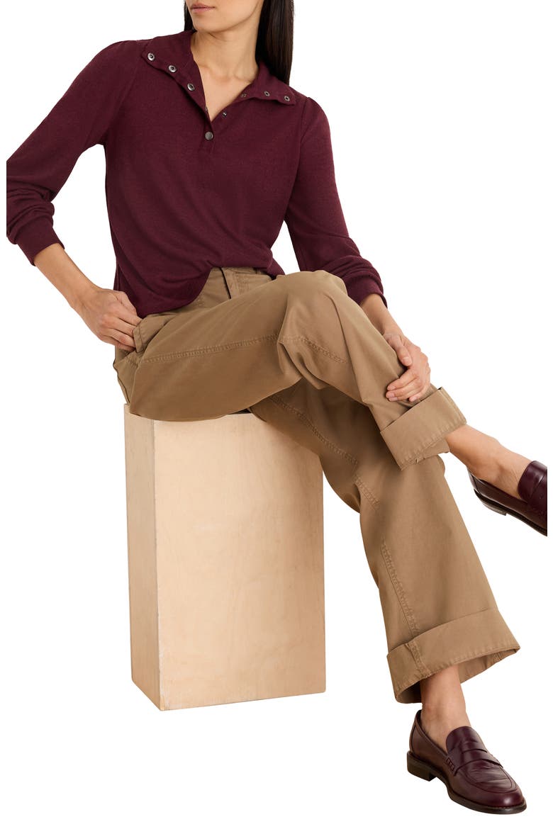 Cozy Puff Sleeve Tee, Alternate, color, WINTERBERRY
