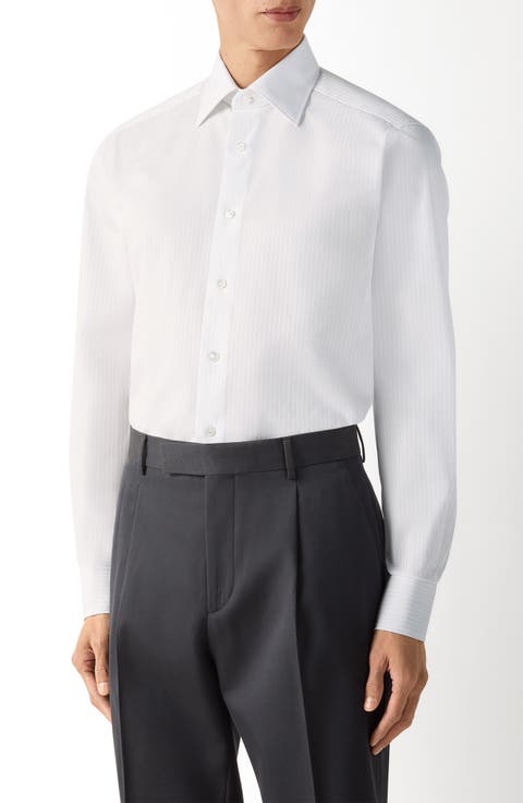 Centoventimila Stripe Cotton Button-Up Shirt