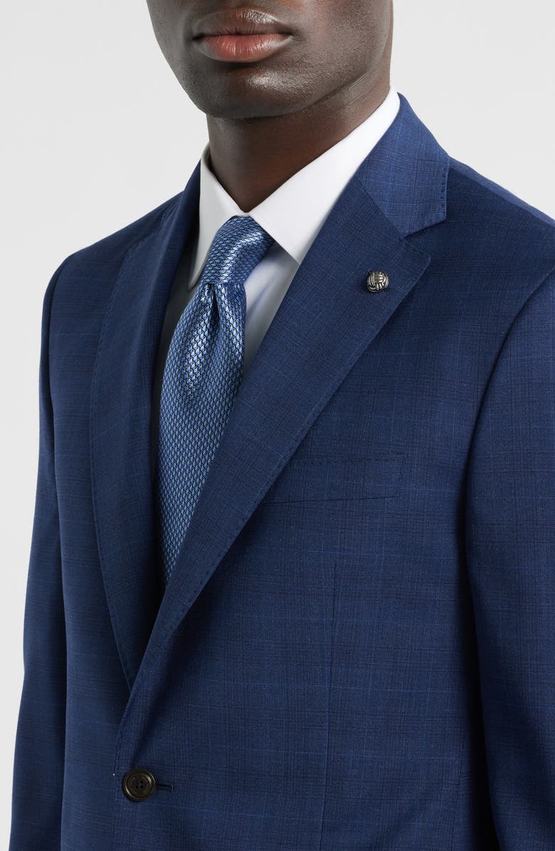 Jack Victor Esprit Contemporary Fit Navy Plaid Wool Suit, Alternate, color, Navy