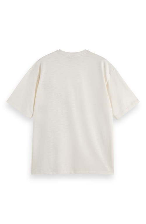Scotch & Soda Loose Fit Logo Appliqué T-shirt In White