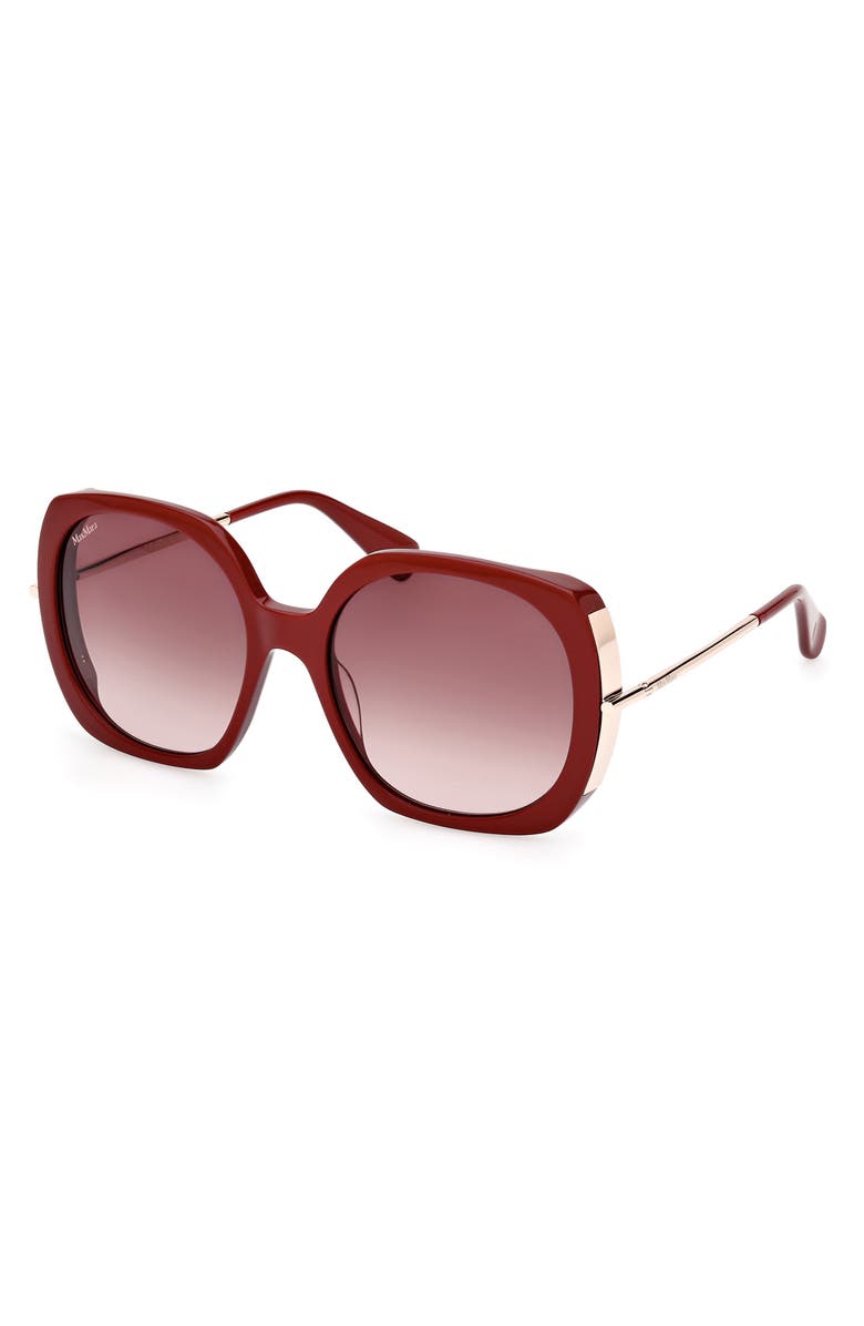 Max Mara Malibu 58mm Gradient Butterfly Sunglasses, Alternate, color, Red / Pale Gold / Brown Lenses