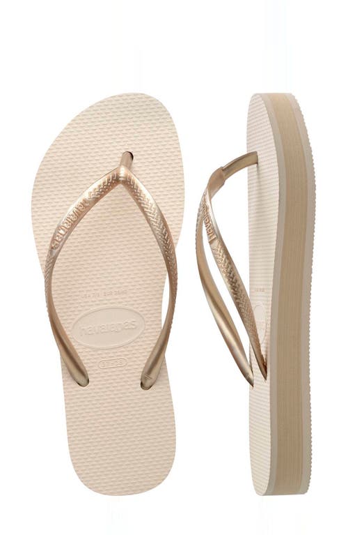 Havaianas Slim Flatform Flip Flop In Beige