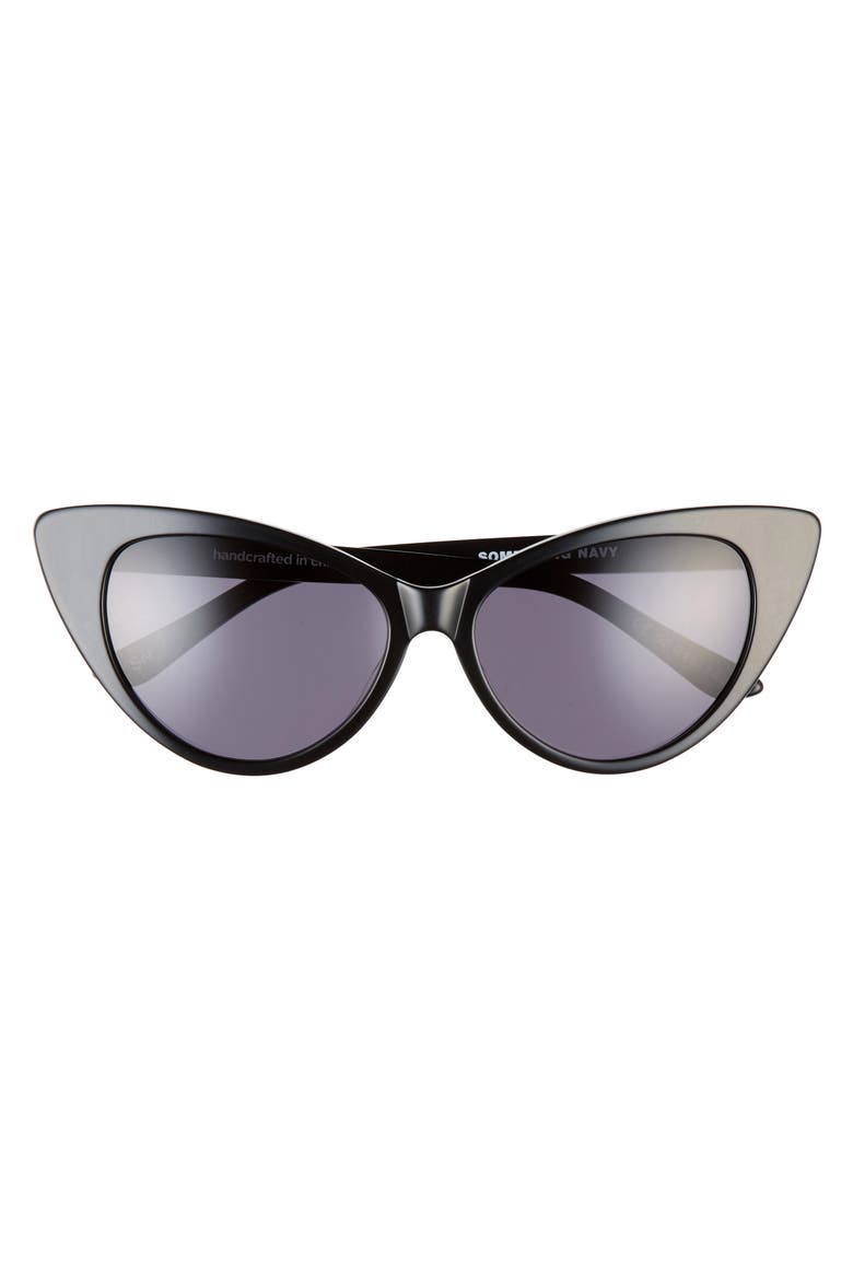 55mm Cat Eye Sunglasses (Nordstrom Exclusive), Alternate, color, BLACK