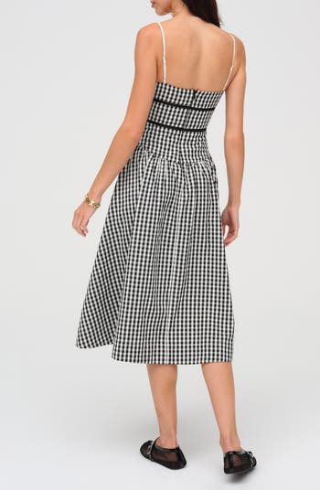Georgia Gingham Sleeveless Midi Dress