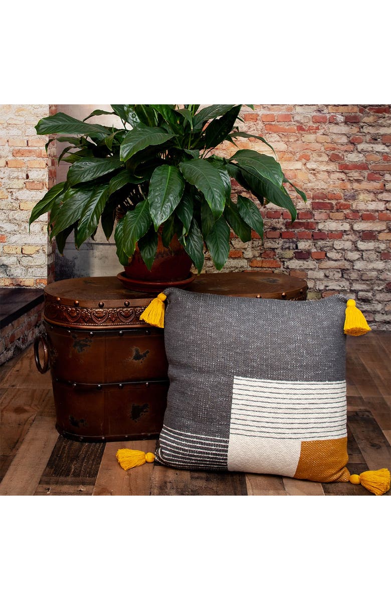 PARKLAND COLLECTION Fedrik Transitional Grey Throw Pillow, Alternate, color, 