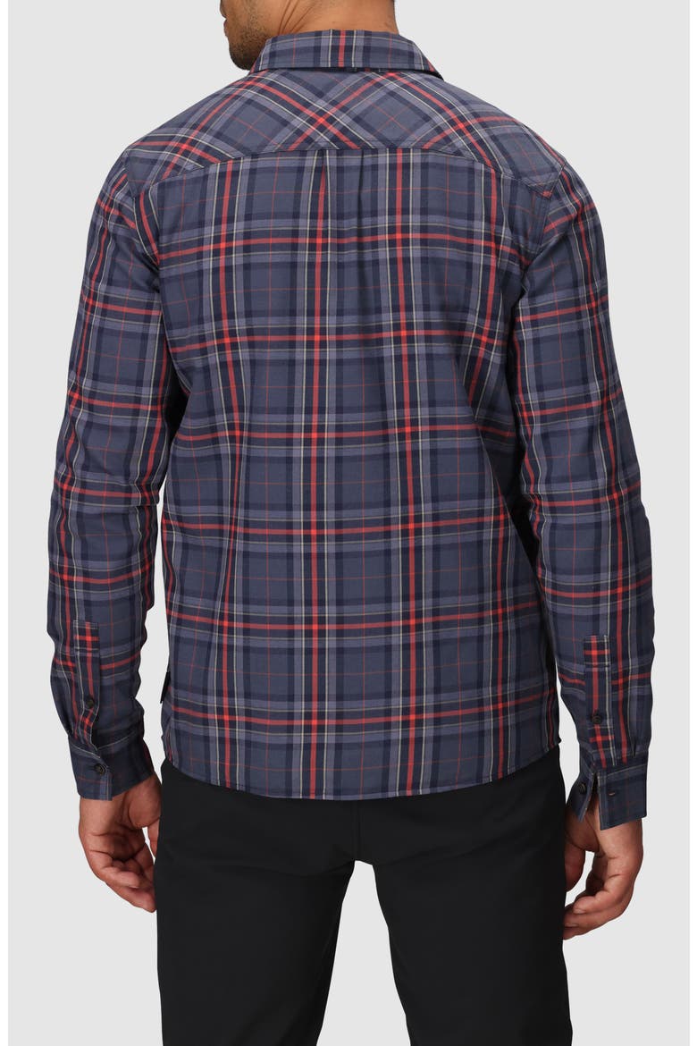 Ravenna Performance Flannel Button-Up Shirt, Alternate, color, LINGONBERRY PLAID