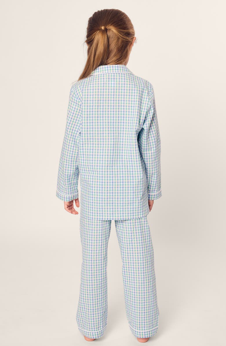 Petite Plume Kids' Gingham Cotton Blend Twill Two-Piece Pajamas, Alternate, color, 