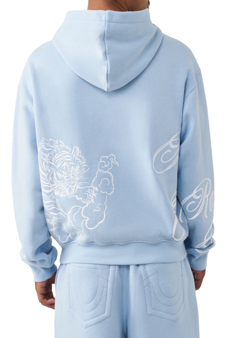 Tiger Script Boxy Hoodie, Alternate, color, BLUE BELL