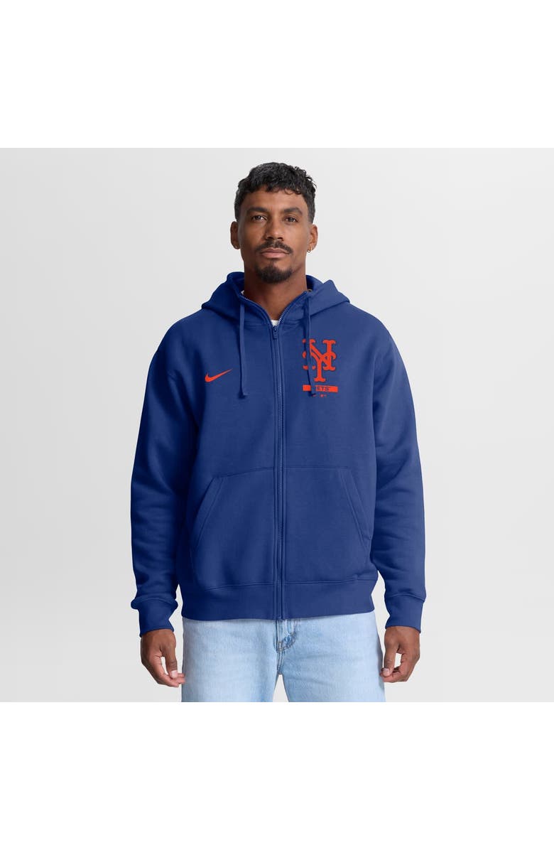 Nike Men's Nike Royal New York Mets Primetime Lockup Full-Zip Hoodie, Main, color, Royal