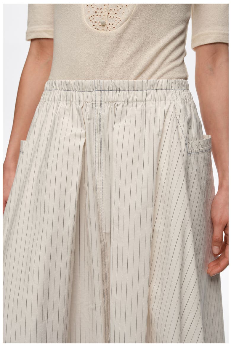 Striped A-Line Skirt, Alternate, color, IVORY
