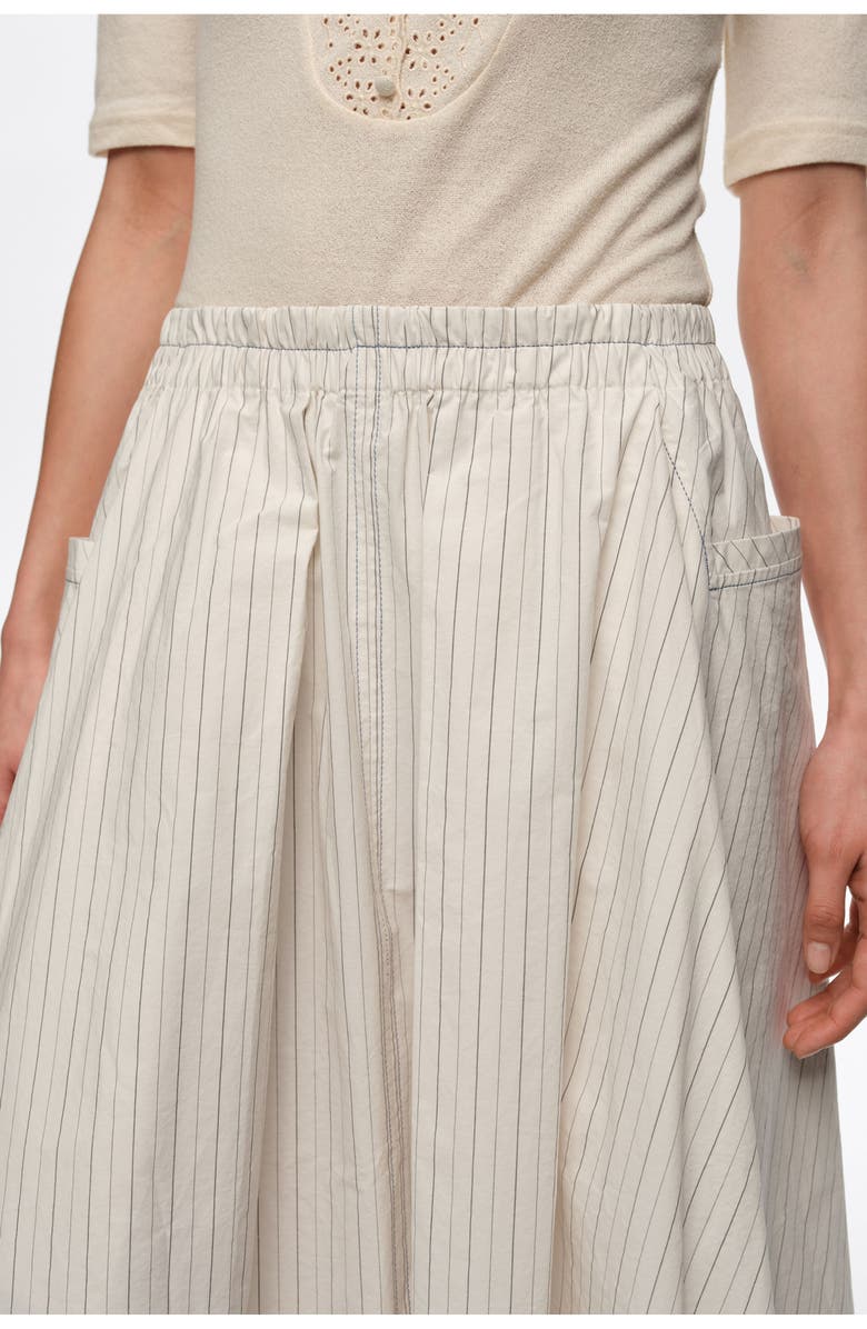 Bimba y Lola Striped A-Line Skirt, Alternate, color, Ivory