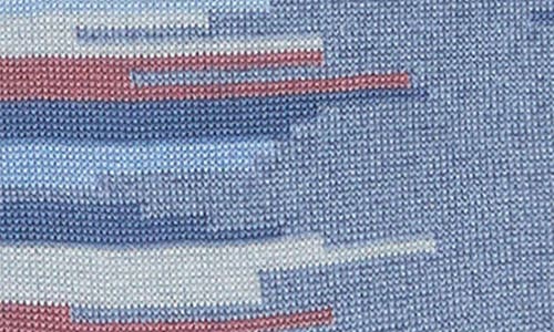 Bugatchi Broken Stripe Mercerized Cotton Blend Dress Socks In Blue