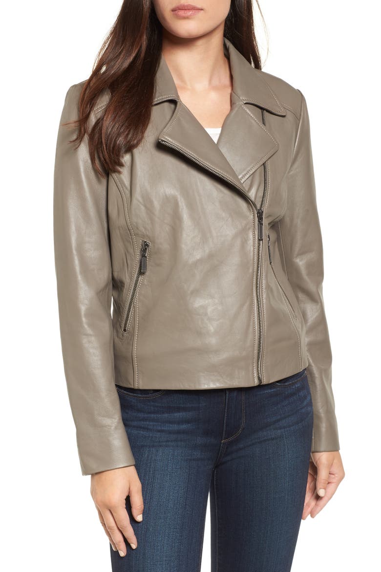 LEATHER COAT, Alternate, color, PALE GREY